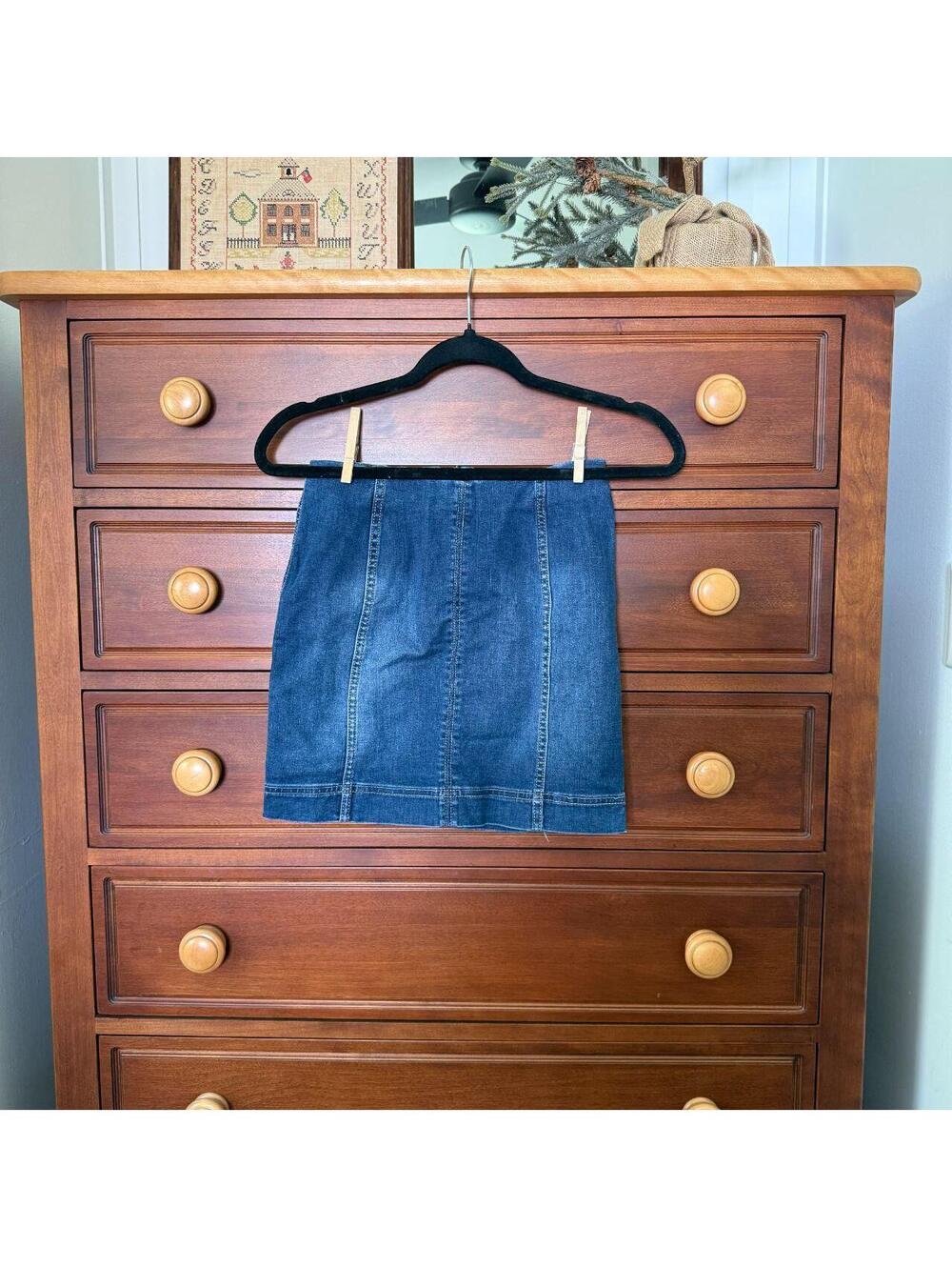 Jolt denim mini skirt, dark wash